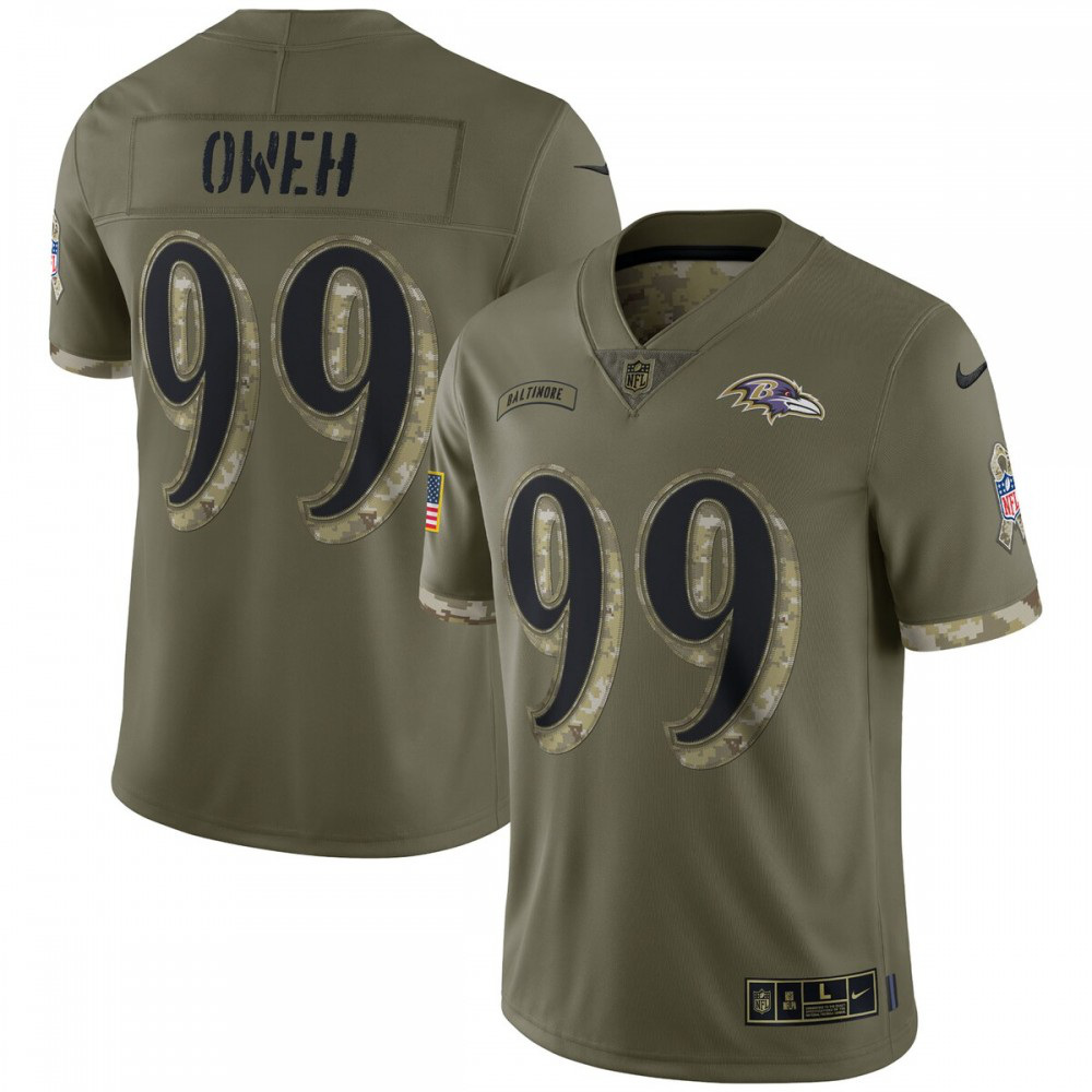Odafe Oweh Baltimore Ravens Nike 2022 Salute To Service Limited Jersey - Olive-GridironStore